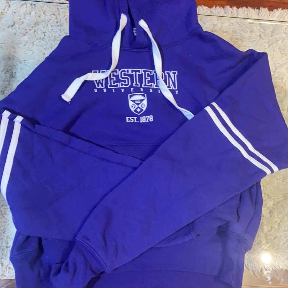 Western University Cropped Hoodie Size M